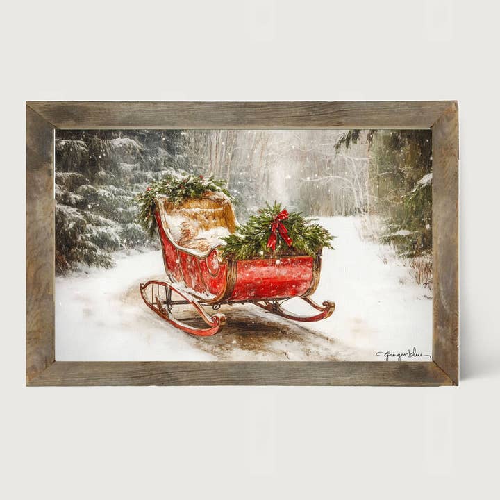 Christmas Sleigh - Horizontal Frame for wholesale by ginger blue