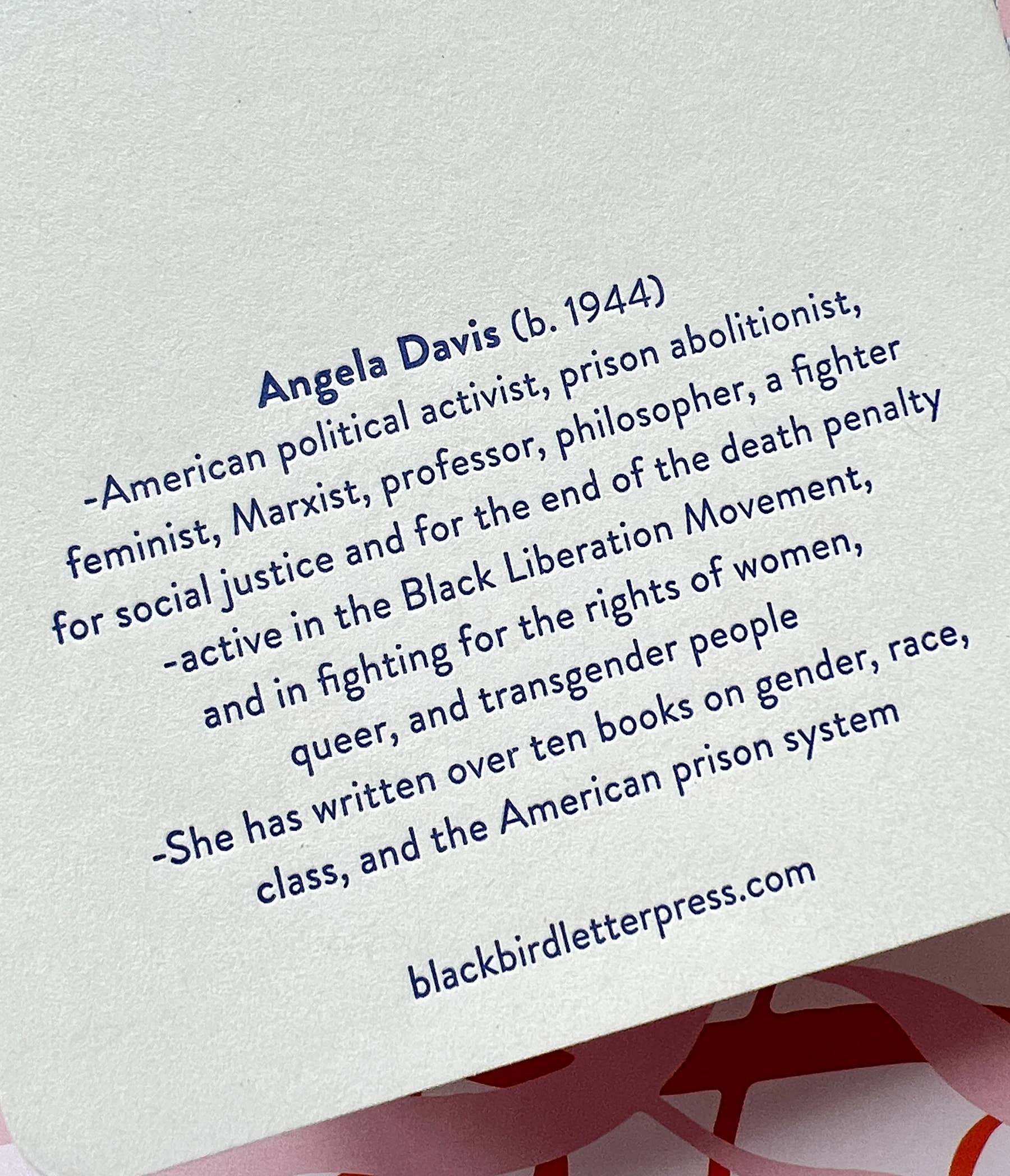 Blackbird Letterpress - Wholesale Notebook - Angela Davis letterpress notebook1