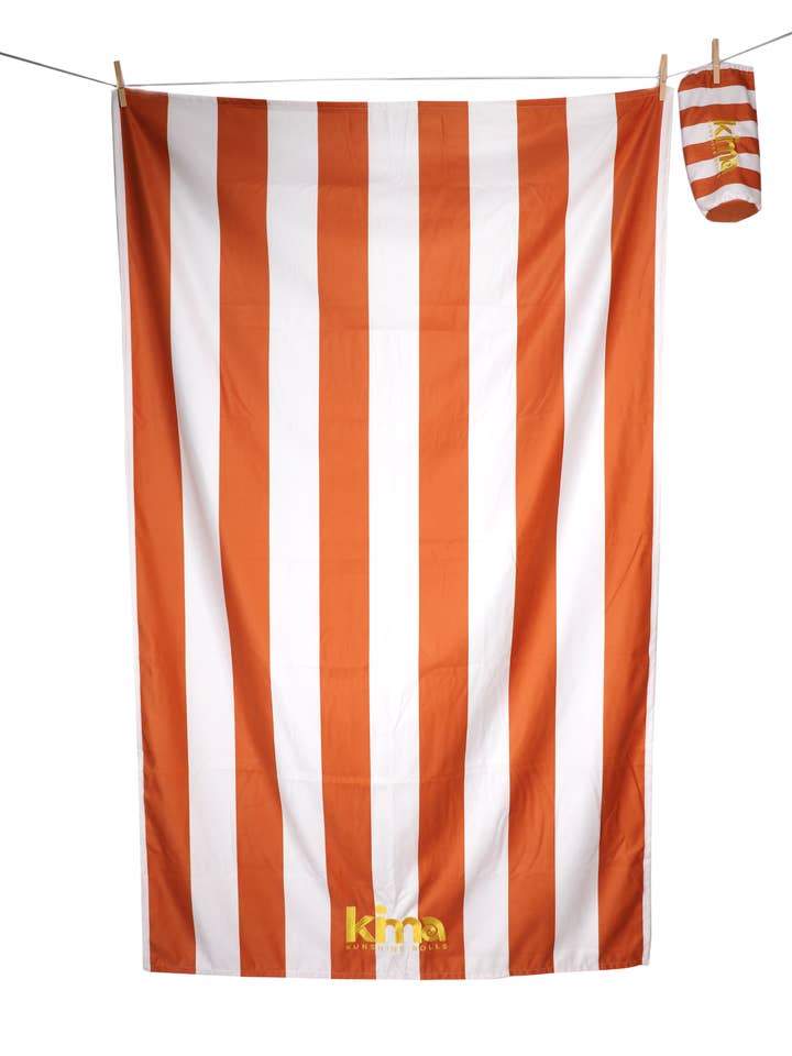 XXL strandlaken van microvezel - Terracotta strepen voor wholesale door KIMA