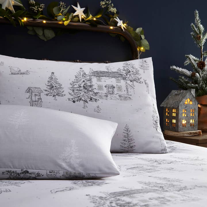 Midwinter Toile Duvet Cover Set Snow for wholesale on Faire2