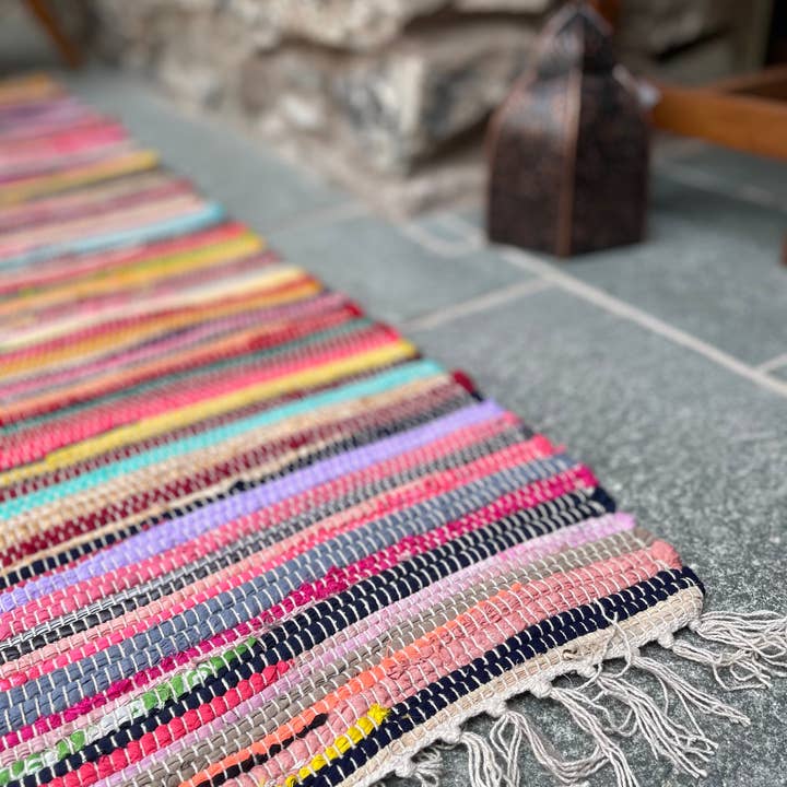 Second Nature Online - Venta al por mayor Alfombra pequeña - Alfombra de trapo SHANTI Shabby Chic, multicolor, diseño de tejido plano19