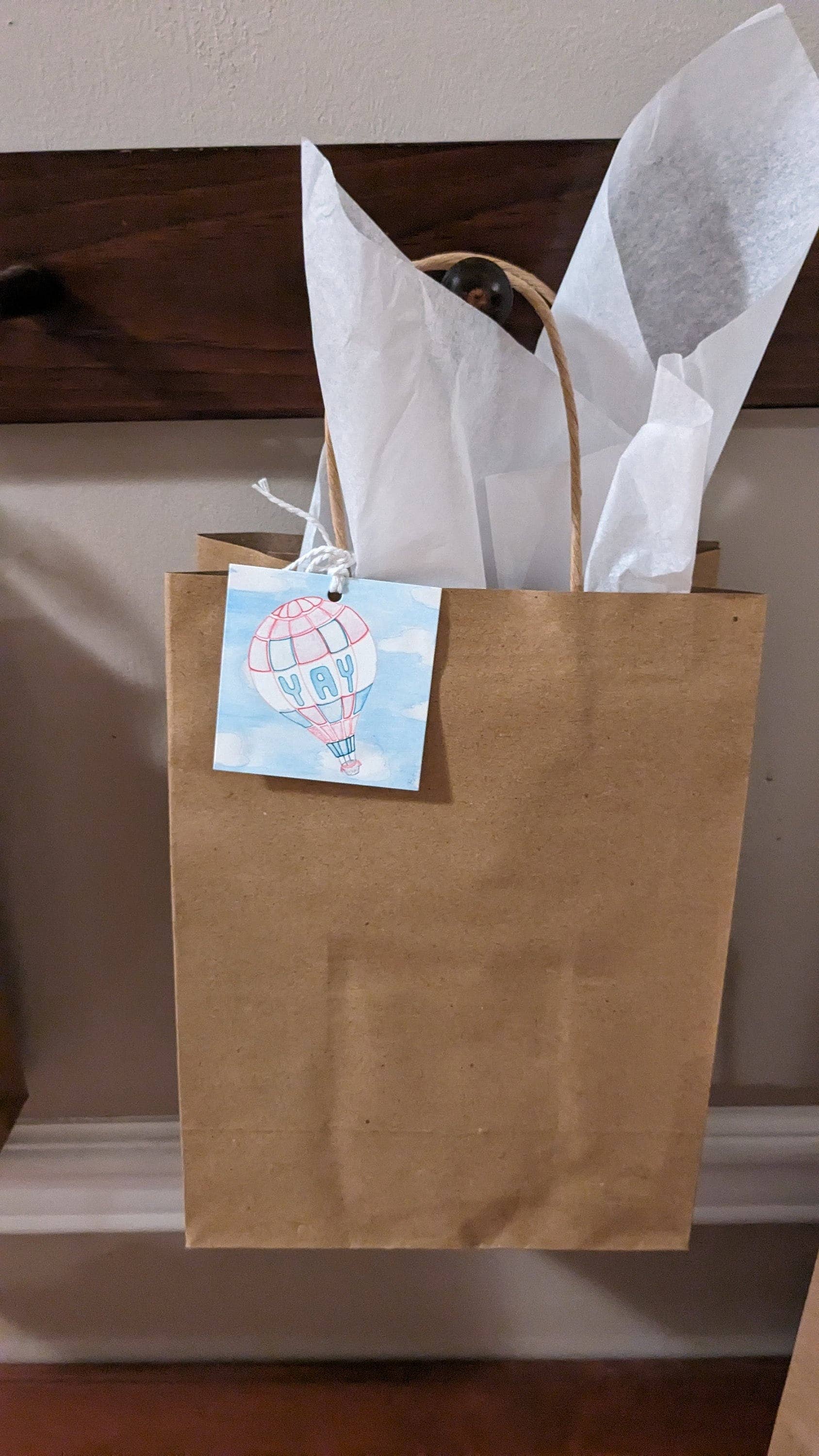 Robynnotes, LLC - Wholesale Gift Tag - Yay Pink Hot Air Balloon Gift Tags- Set of 41