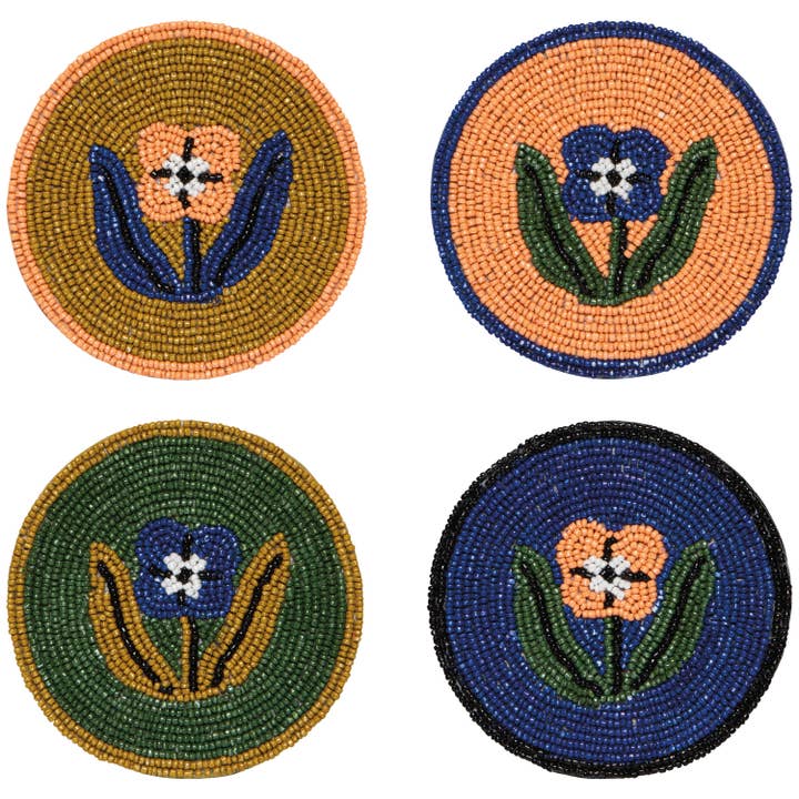 Teppi Beaded Coasters Set of 4 for wholesale by Danica Studio