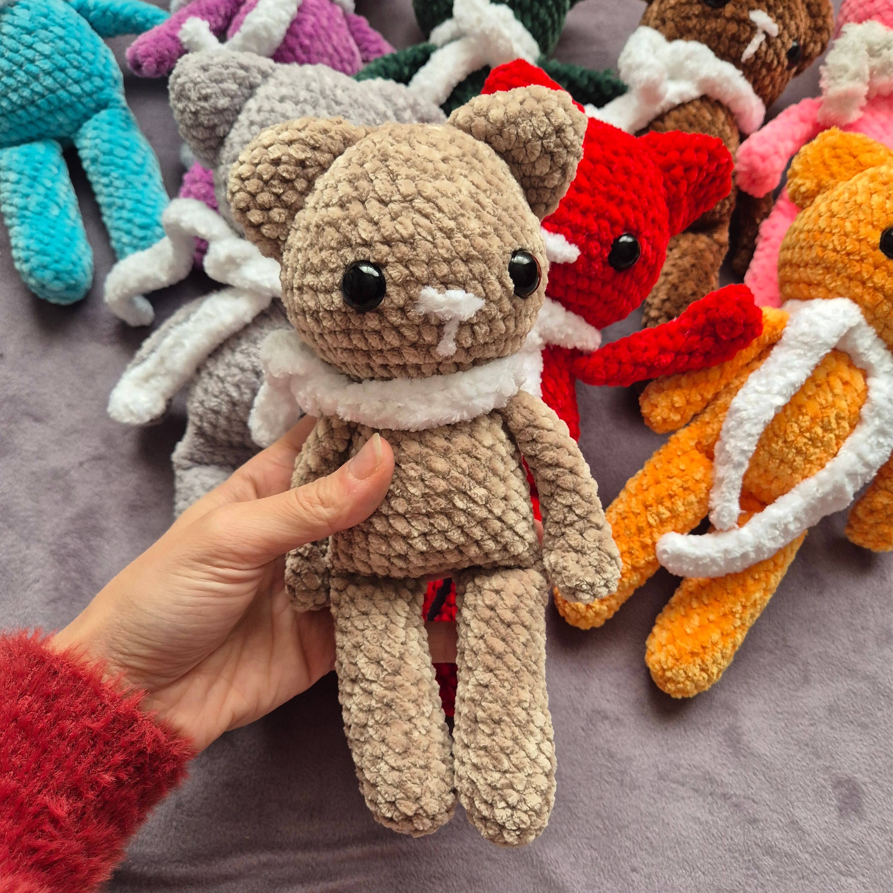 despinacrafting - Vente Peluche – enfant et bébé - Chat en peluche au crochet, jouet en peluche7