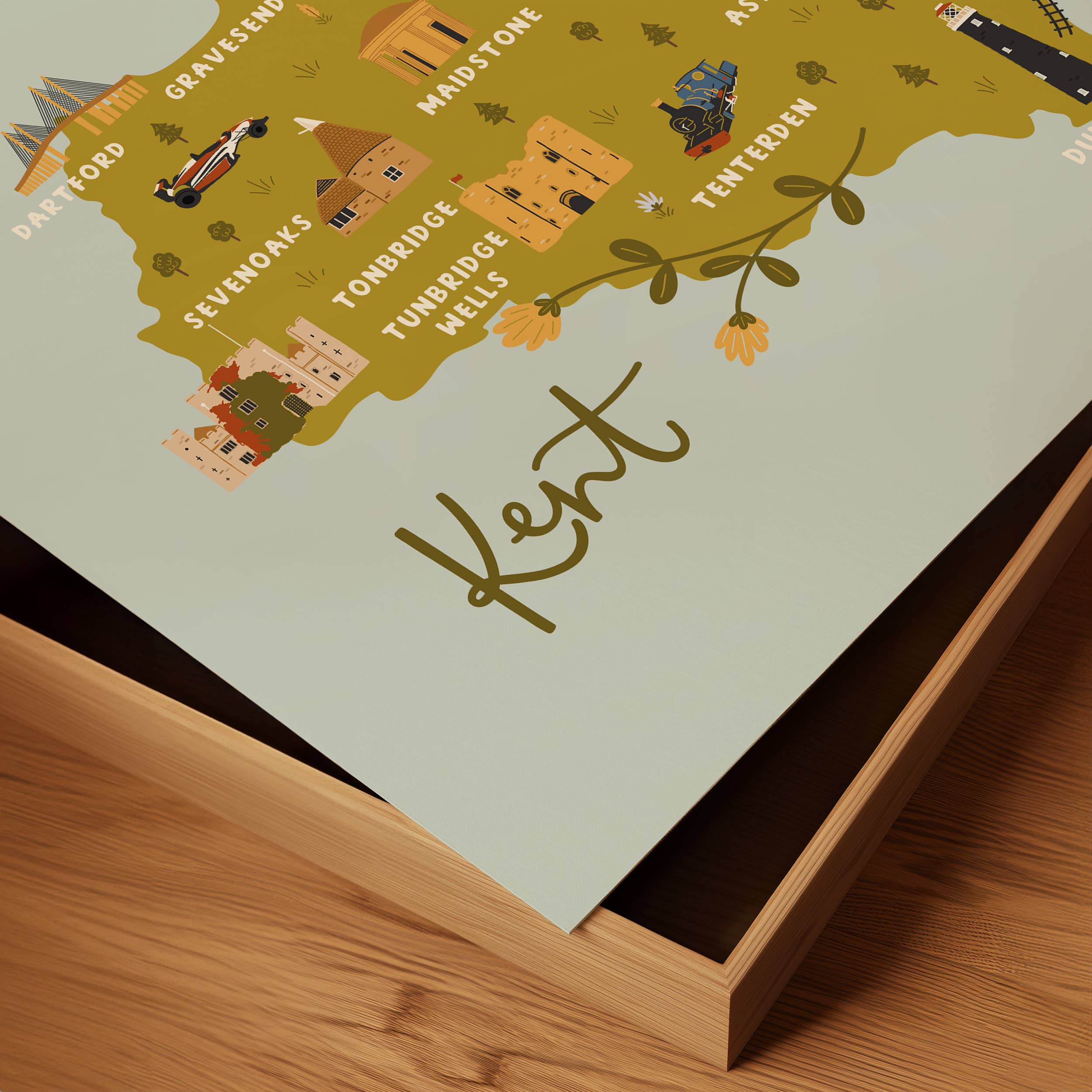 Abbie Imagine - Wholesale Art Print - Kent Map Print | Illustrated Kent Print2