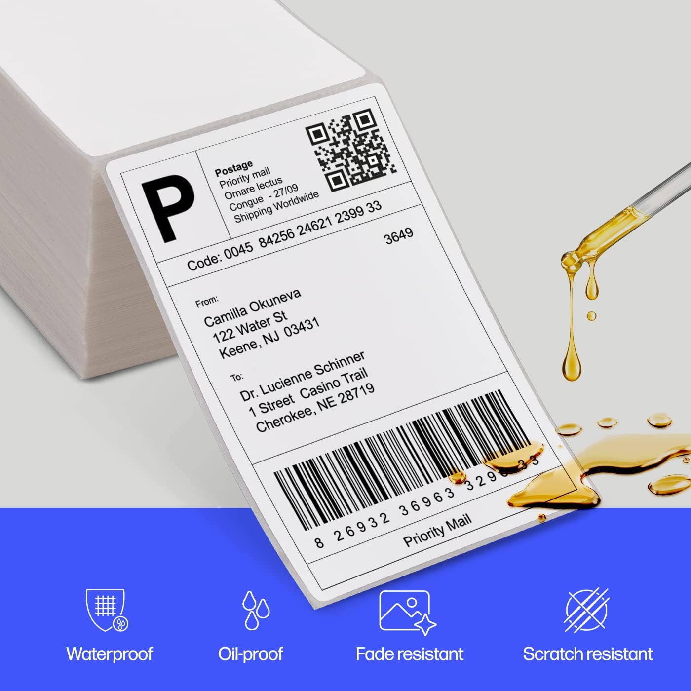 HP - Wholesale Gift Tag Label - HP Direct Thermal Shipping Labels Multipurpose Thermal Label26