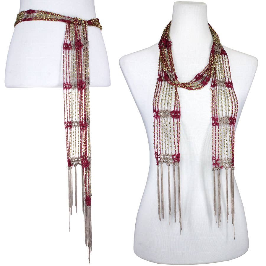 The Magic Scarf Company - Wholesale Scarf - Women's - 1755 - Shanghai Beaded Scarves/Sash86