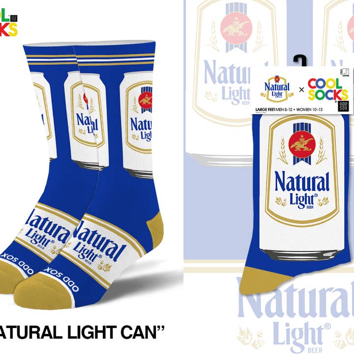 Natural Light Can - Mens Crew Folded for wholesale by Cool Socks