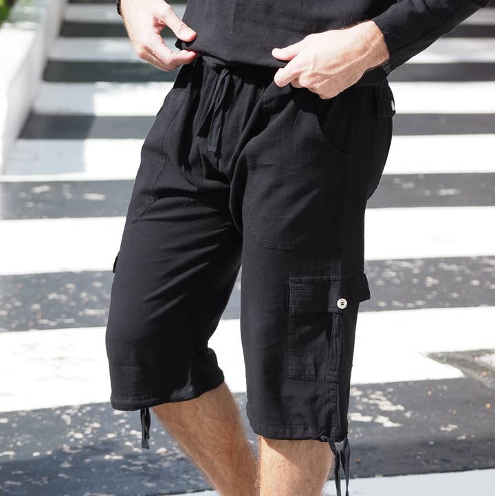 Cotton Natural - Wholesale Shorts - Men's - St. John Black Line Shorts0