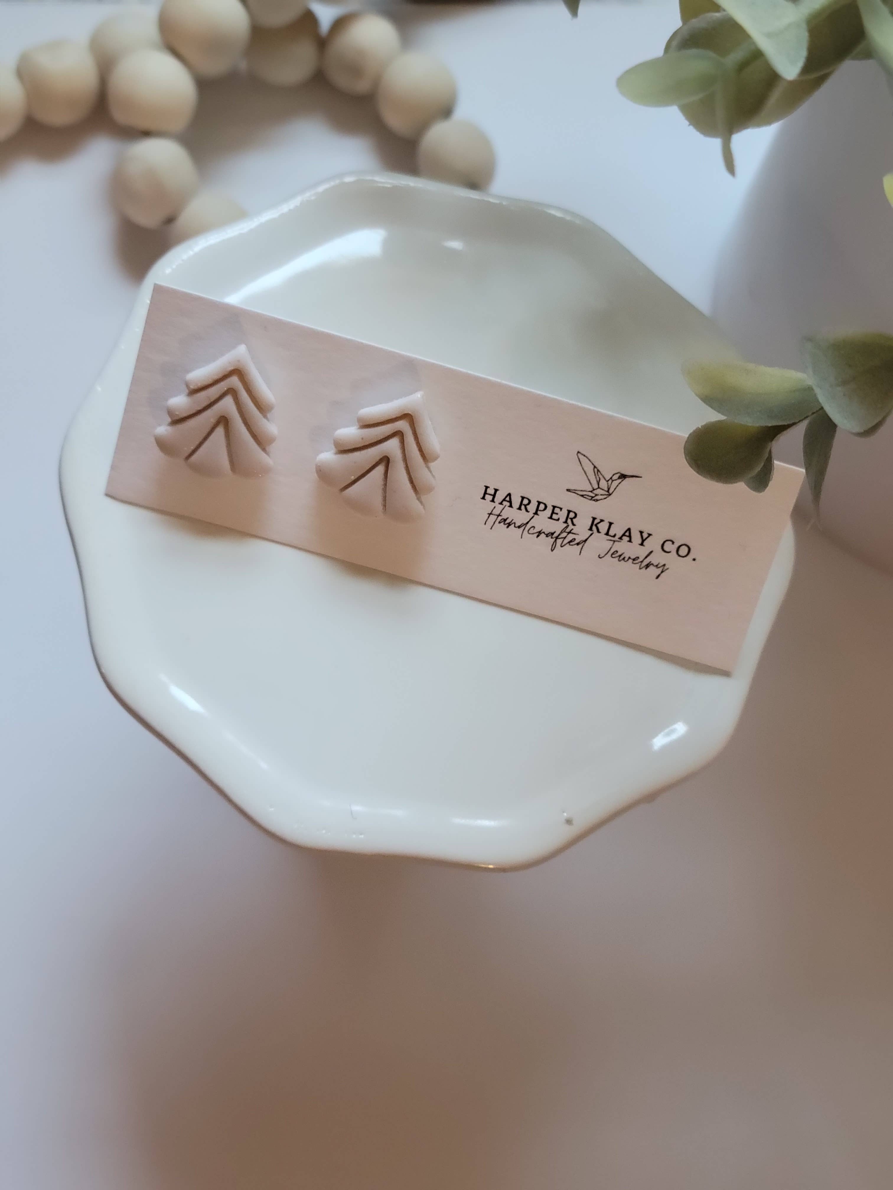 Harper Klay Co - Wholesale Stud/Post Earrings - The Tree Studs- Polymer Clay Christmas Earrings 2