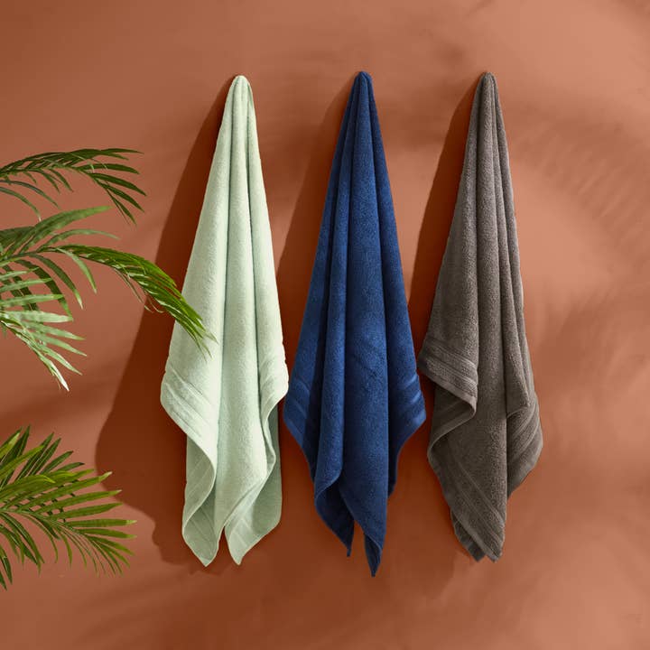 Olliix - Wholesale Towel Set - 400GSM Plush Terry Quick Dry 100% Cotton Towel Set, Indigo