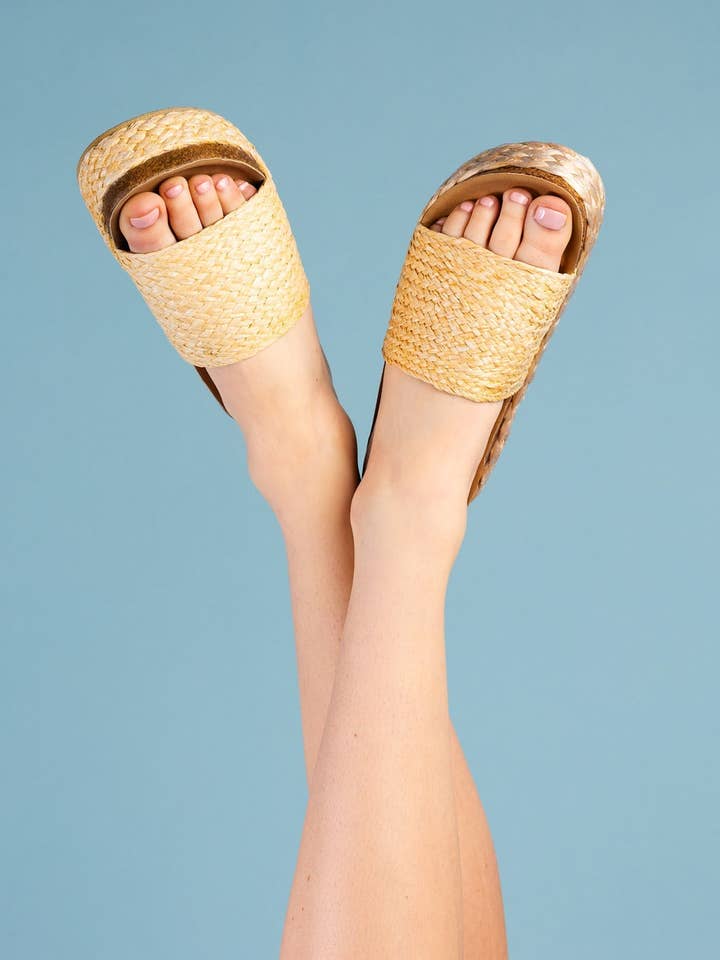 Anna Sandals in Natural for wholesale by Naughty Monkey Open Pack