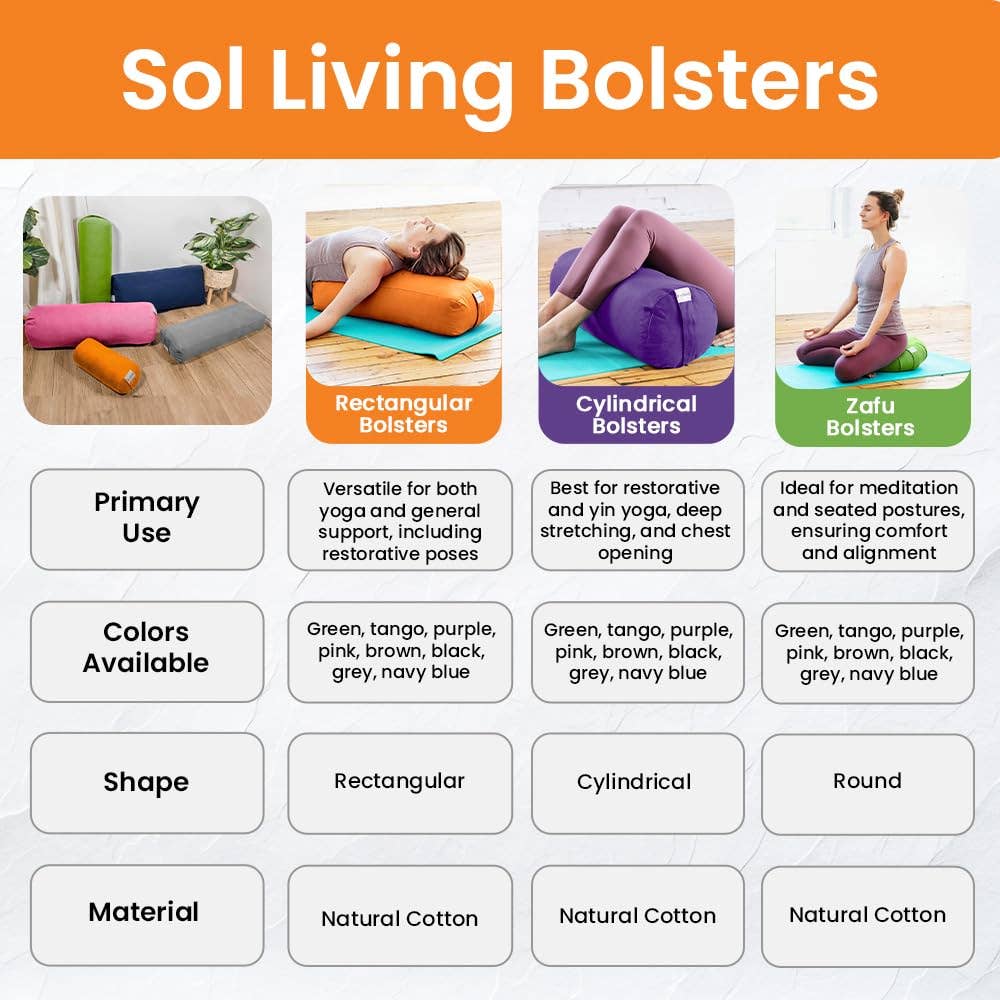 Sol Living - Wholesale Yoga Block/Bolster - Cotton Rectangular Yoga Bolster Cushion15