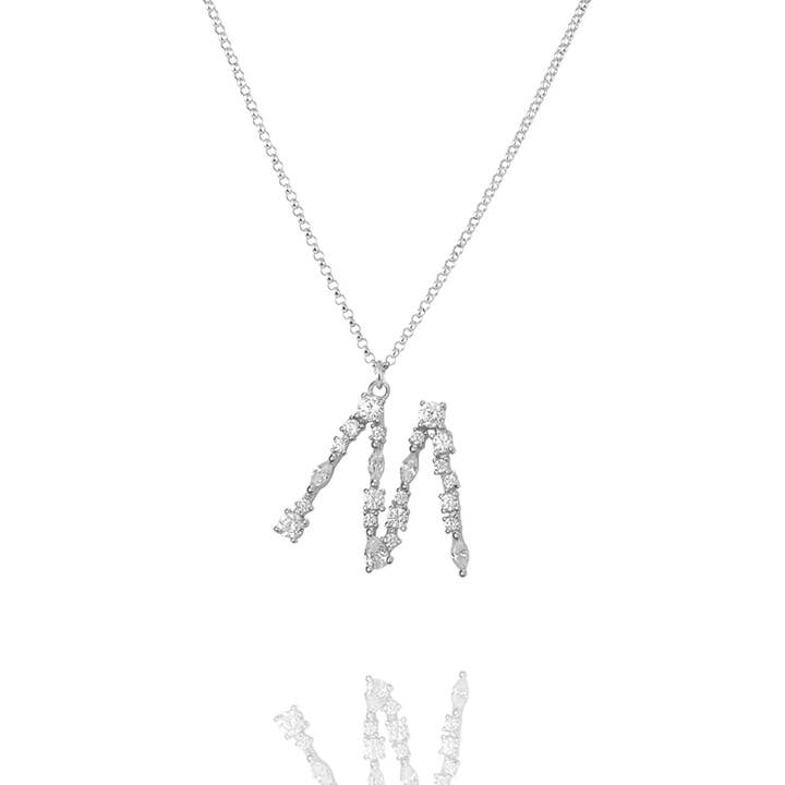 M - Letter Chain - Argento per la vendita all'ingrosso da parte di CLASSYANDFABULOUS Jewelry
