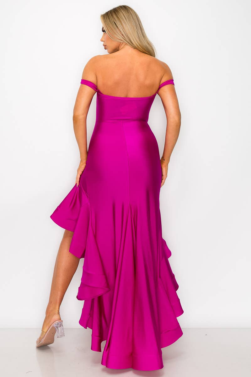 Kimcine - Wholesale Dress - Women's - KD20110Power Satin Corset Tube Top Ruffled Skirt  Dress(SALE18