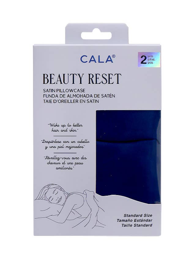 CALA 69124 Navy Beauty Reset 2 Satin-Kopfkissenbezüge - 6er-Set für den Großhandel von PINEAPPLE Beauty