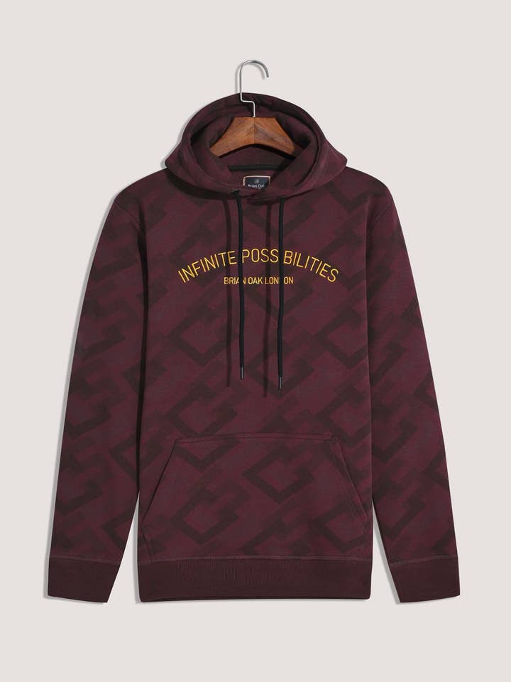 Infinite Possibilities Maroon Fleece Hoodie for wholesale by Brian Oak Limited