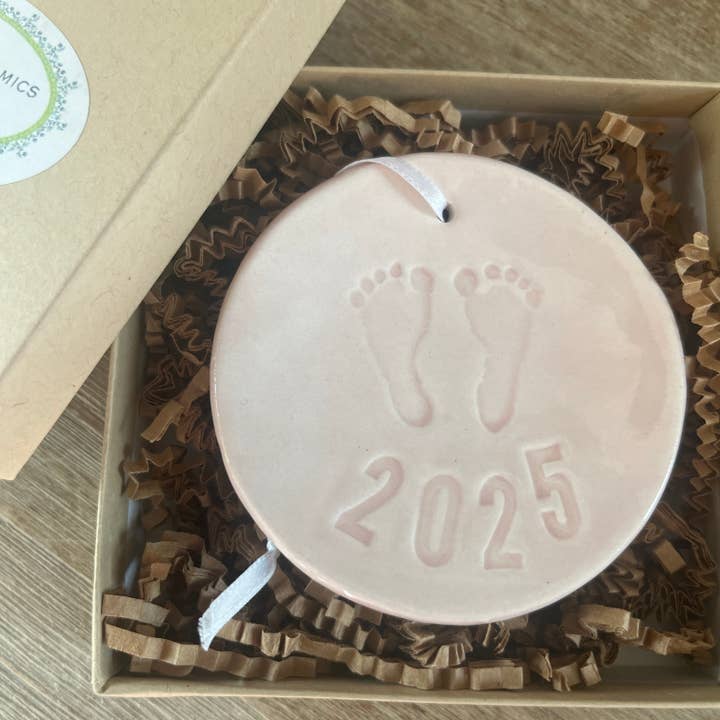 Chrissy Ann Ceramics - Wholesale Ornament - Baby Girl Ceramic Christmas Ornament | Handmade Pottery1