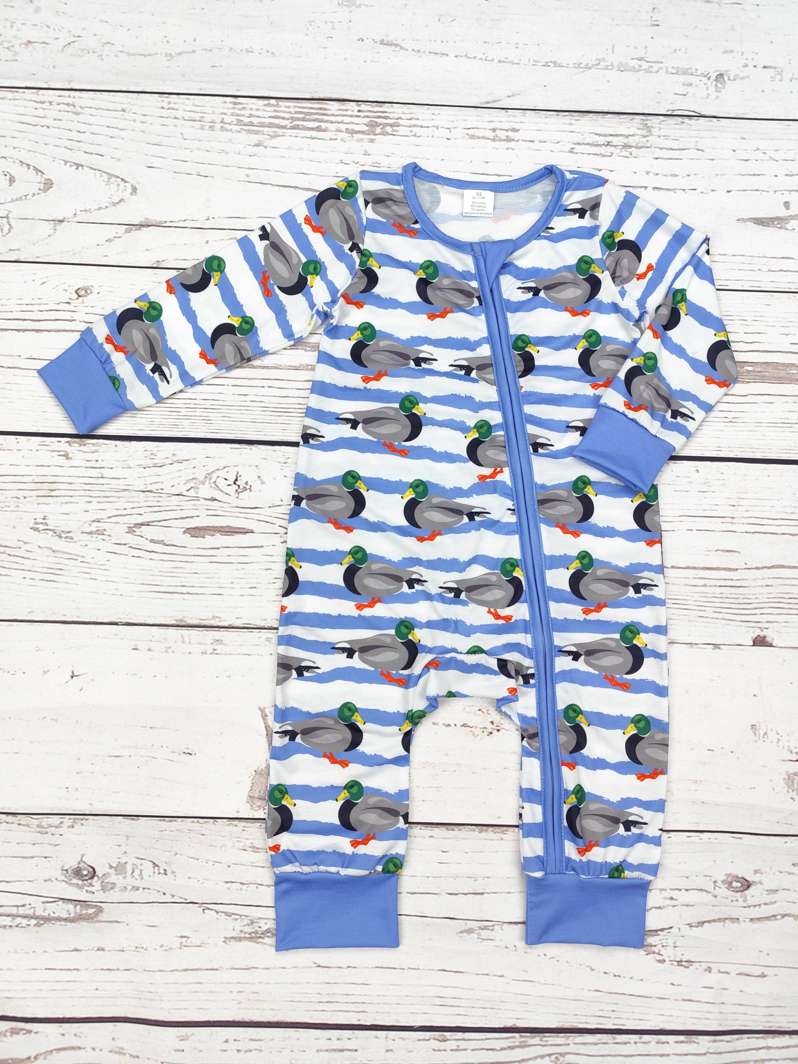sassy kids palace - Wholesale Sleepsuit - Baby - Baby Boy Duck Print Zippy Sleeper