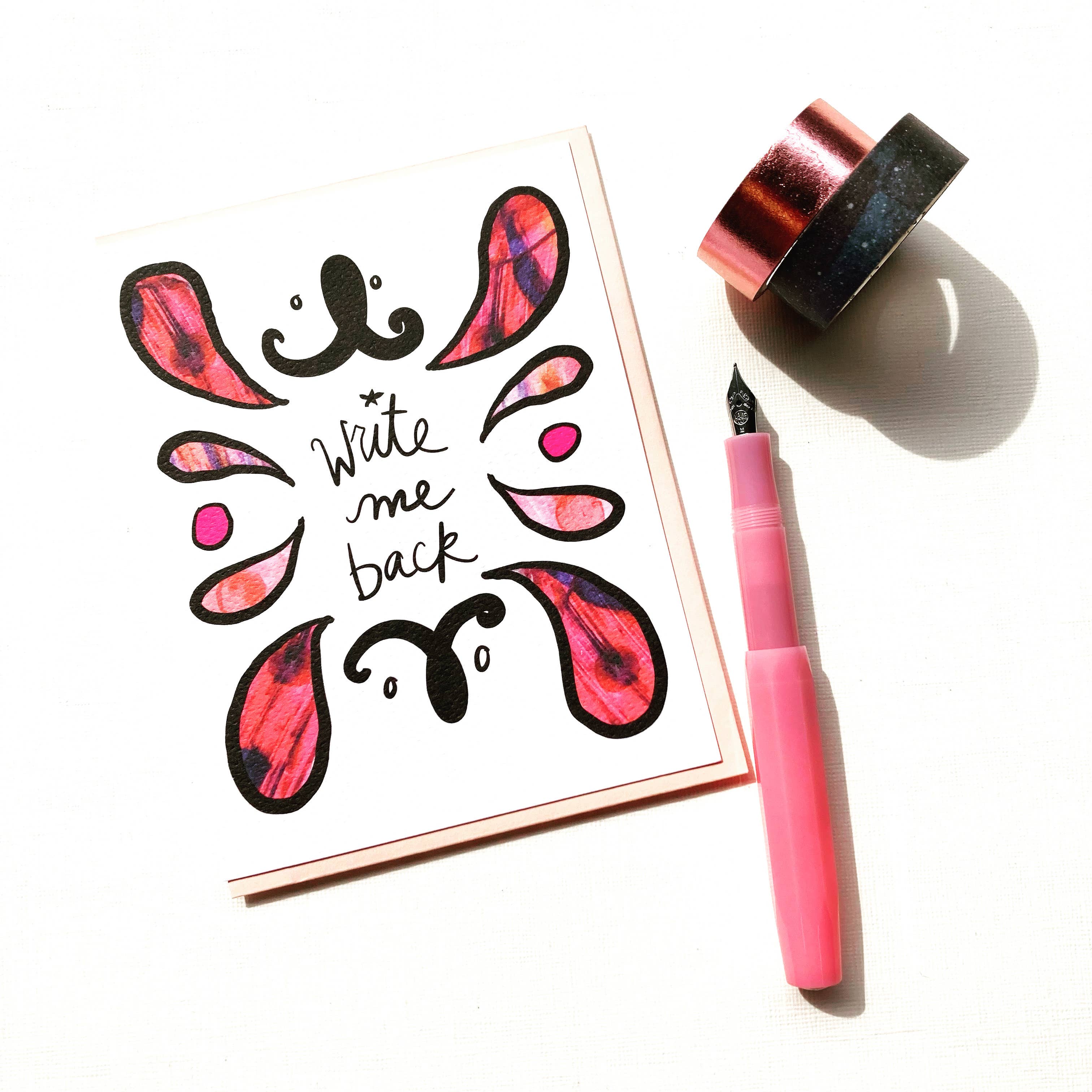 Mirthos Paper - Wholesale Everyday Greeting Card - Write Me Back flourished & funny Everyday Card1