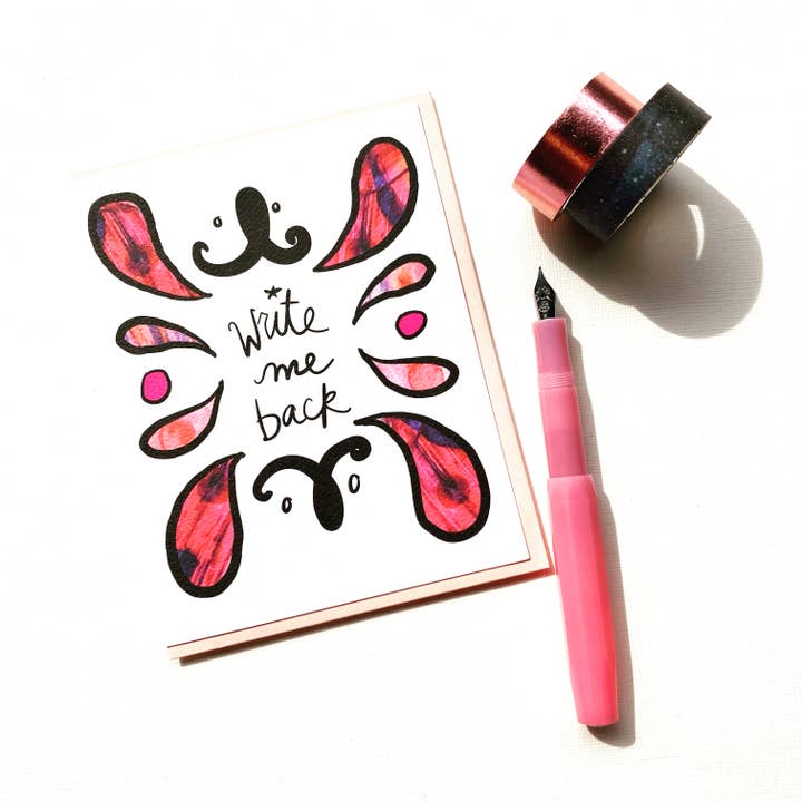 Mirthos Paper - Wholesale Everyday Greeting Card - Write Me Back flourished & funny Everyday Card1