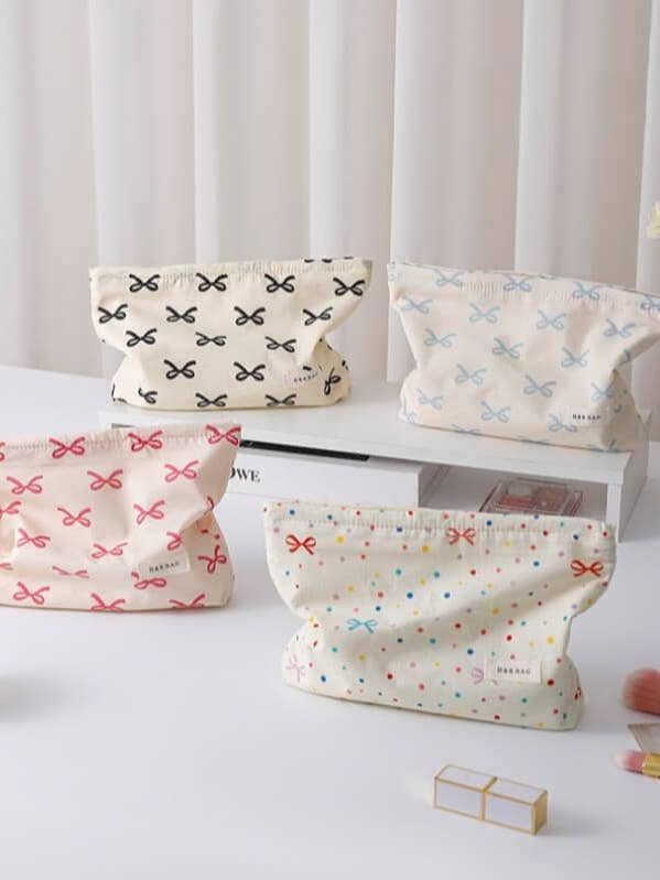 Minimalist Bow Print Portable Storage Pouch DP25C707 for wholesale by Dipped Shop