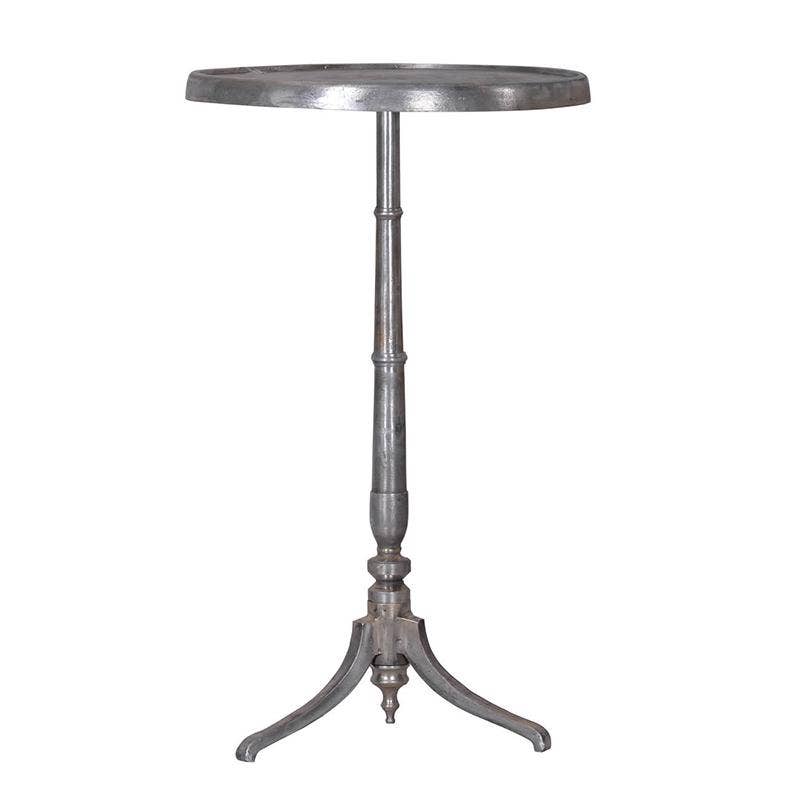 A&B Home Group Inc. - Wholesale Side Table - D24x40.5" Antique Silver Pedestal Plant Stand - Silver0