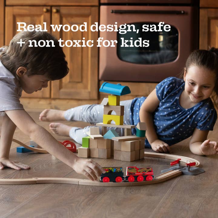 Twinkle Toys LLC - Wholesale Toy Set - Kids - Zany Trains - Trashy Terry - Series 1 - Wooden Train and Cargo Set - Compatible with All Wooden Train Sets