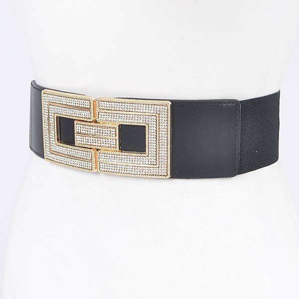 Shop Neighbors - Wholesale Belt - Women's - Rhinestone Buckles Plus Size Elastic Belt5
