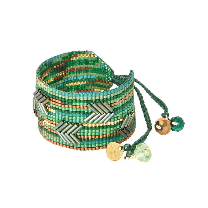 Bracelet Chevron Verde Medium pour la vente par Mishky
