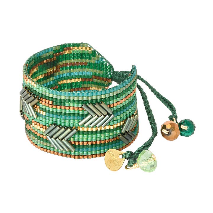 green Chevron Verde Medium Bracelet for wholesale on Faire