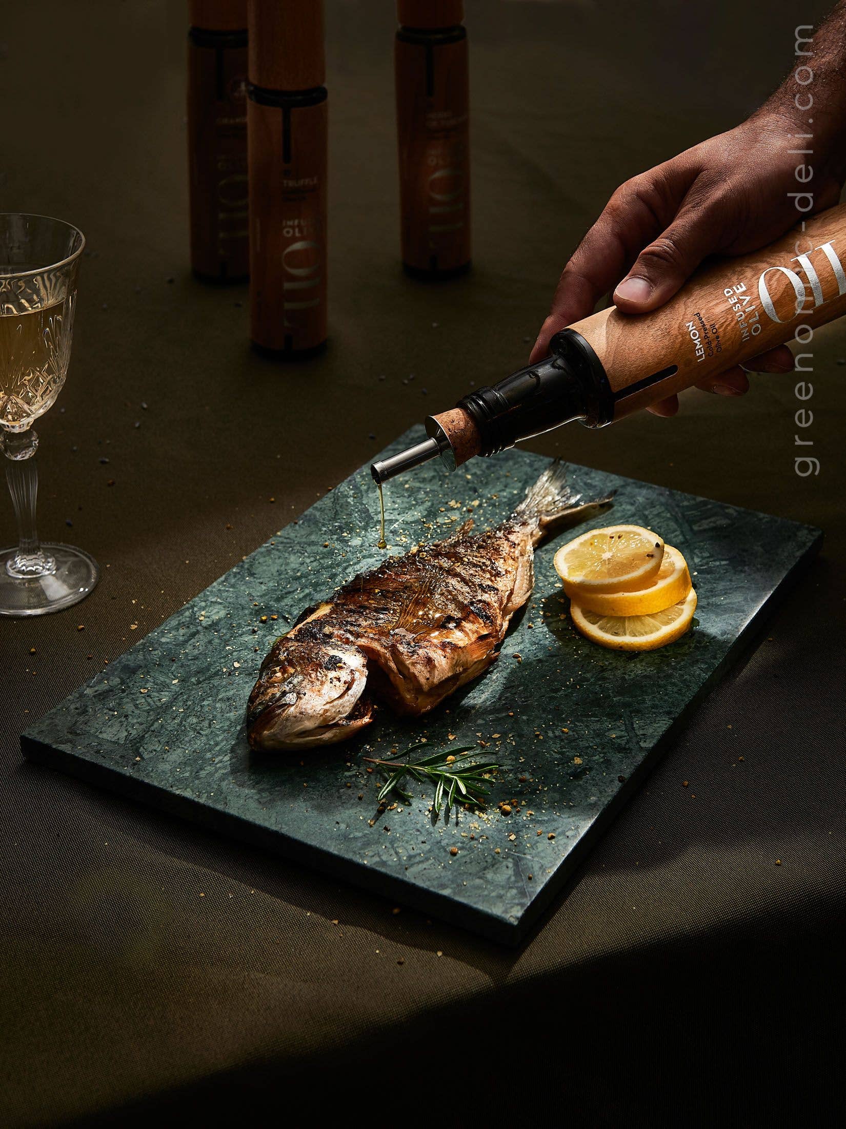 Greenomic Delicatessen – wholesale Olive oil – WOOD DESIGN REFINED LEMON OLIVE OILS1