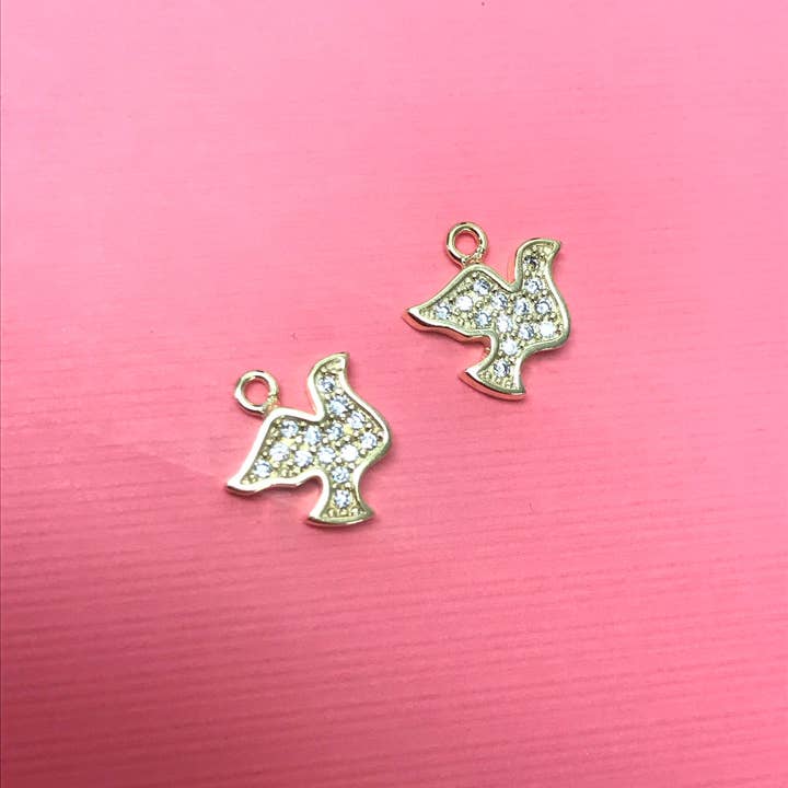 Small Gold Dove Charm, Silver Bird Charm, Silver Dove Pendant, Religious Charms, Tiny Dove, Bulk Charms For Jewelry Making, Sterling Silver Charms for wholesale by The Bead Bazaar
