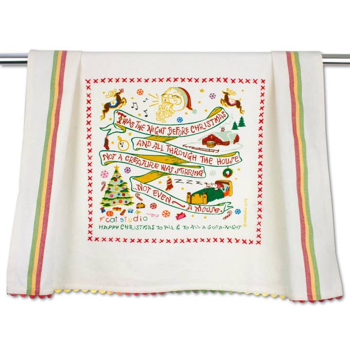 Night Before Christmas Dish Towel for wholesale by catstudio