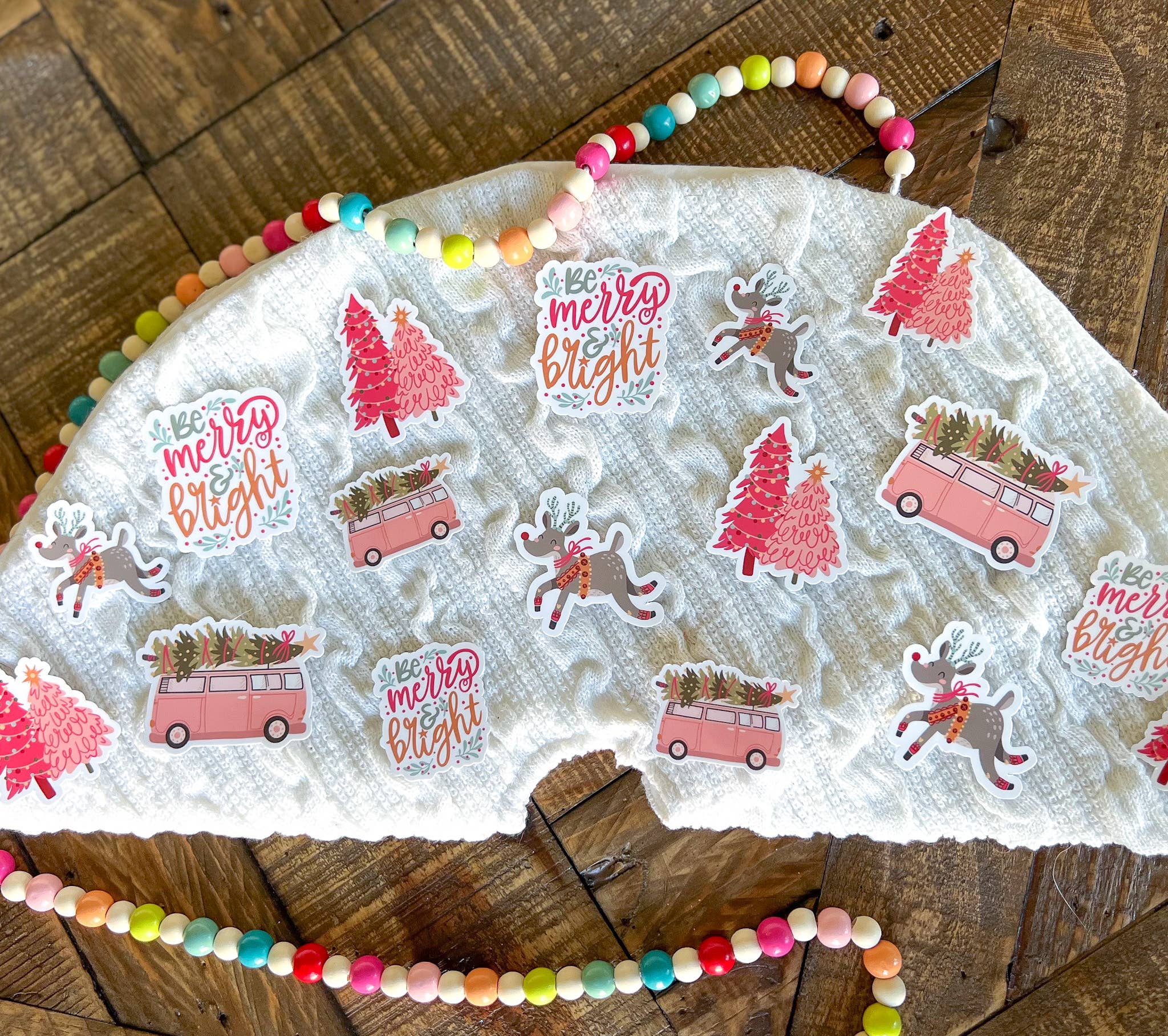 Little Turkey Shoppe - Vente Autocollant - Autocollant de Noël en vinyle Boho Pink3