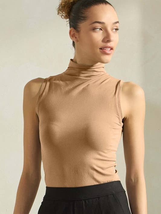 Damen ärmelloses Tanktop mit Stehkragen nahtlos für den Großhandel von Yelete