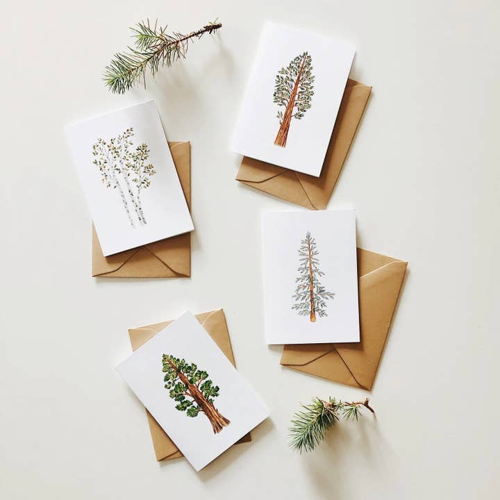 Mini Tree Card/s for wholesale by Erin Vaughan Illustration