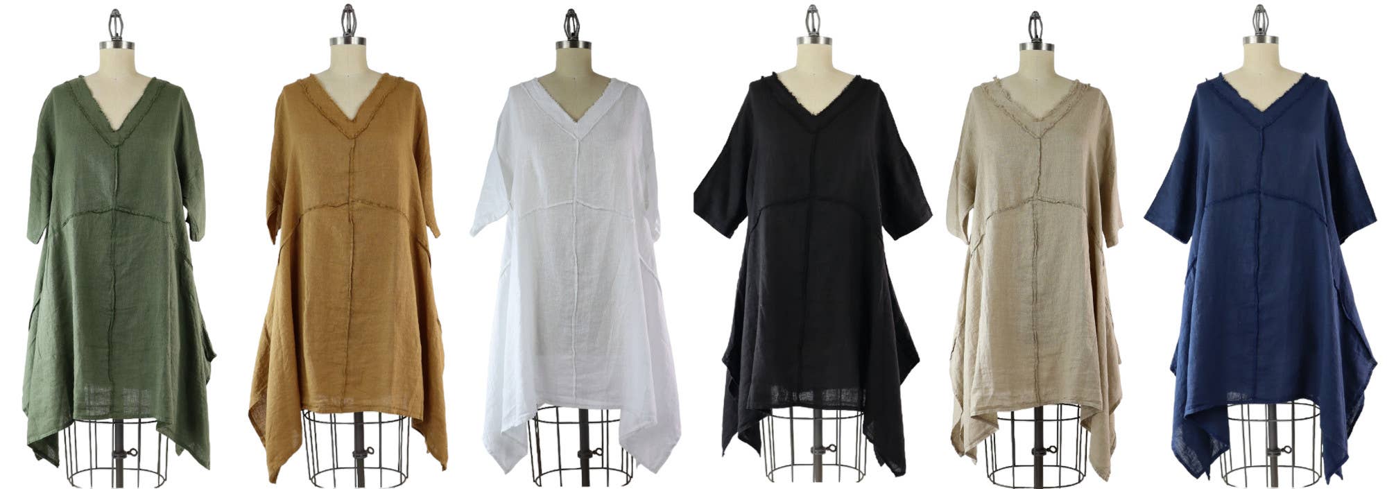 LINEN AND GAUZE - Wholesale Tunic - Women's - Asymmetrical and chic One size Premium washed Linen Tunic3