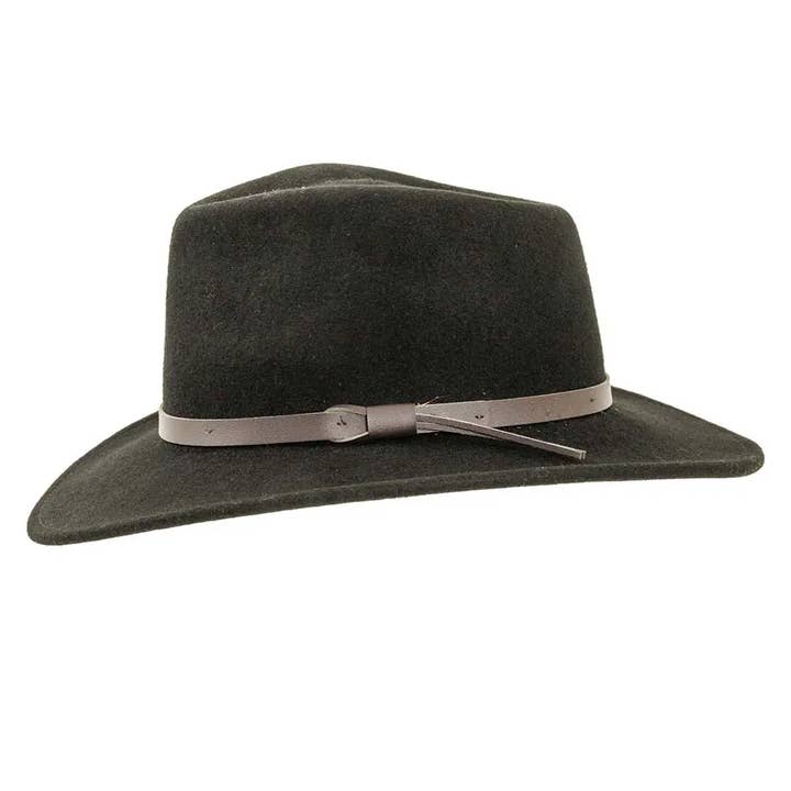 American Hat Makers - Wholesale Fedora - Unisex - Crushable Wool Felt Outback Hat - Style Pathfinder