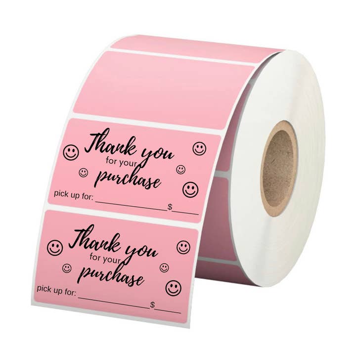 500 "Thank you / pickup orders" packaging label stickers for wholesale by Unknown Designs