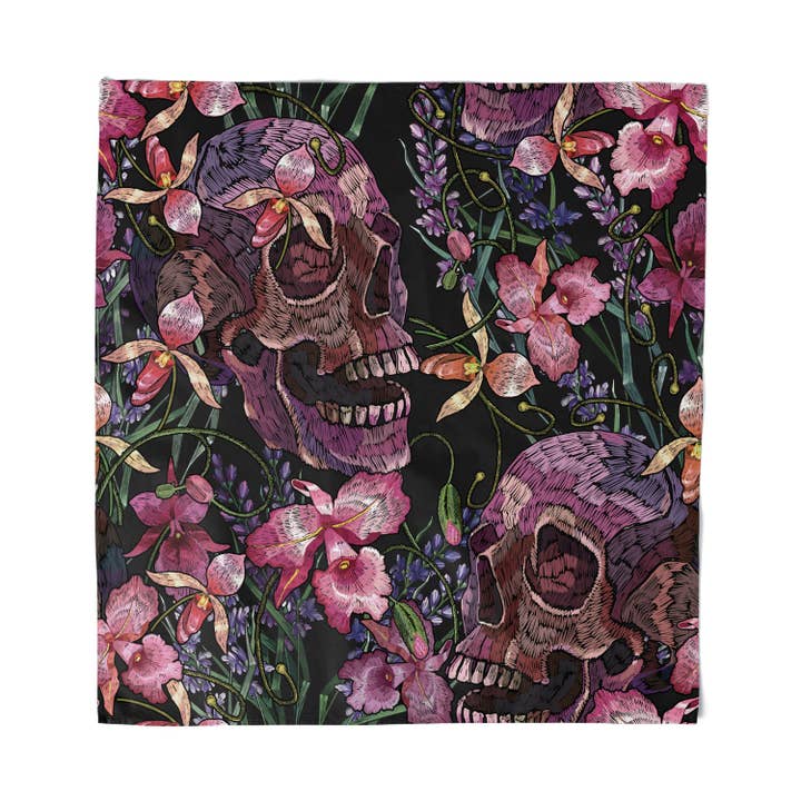 Shady Front - Wholesale Bandana - Women's - Skulls and Flowers Bandana