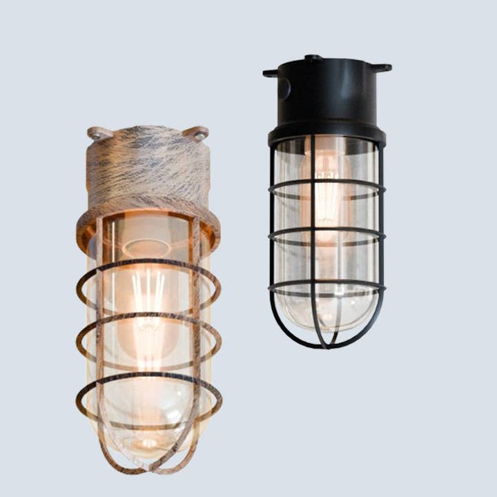 Ledsone – wholesale Chandelier/hanging light – Retro Oval Bulkhead Cage Wall Ceiling Mount Fitting Light ~552512