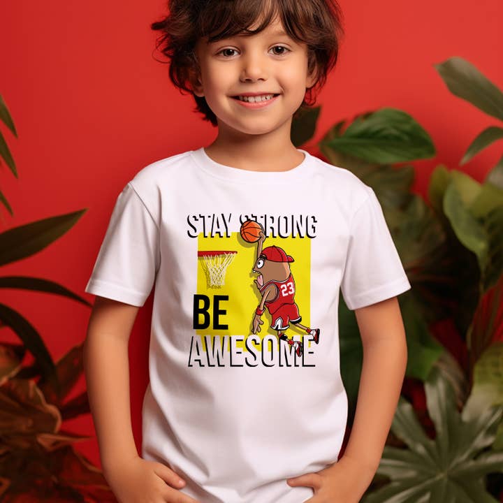Kid T-Shirt Stay Strong Be Awesome pour la vente par Emogifts