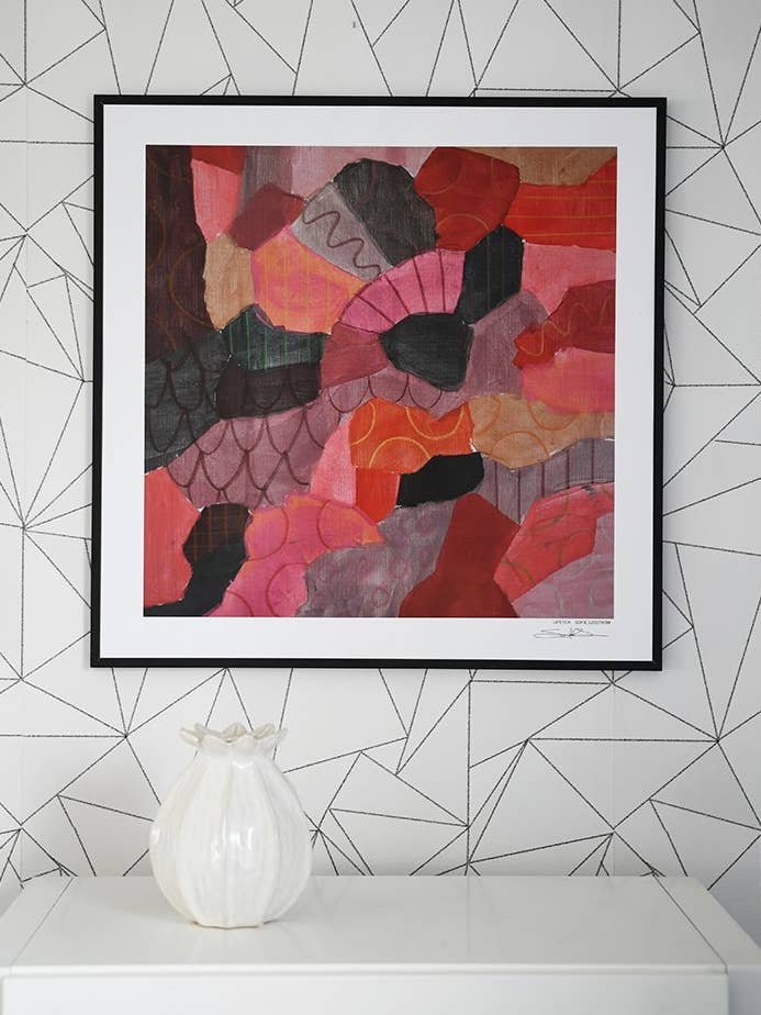 Rossetto poster firmato 50mm x 50 mm per la vendita all'ingrosso da parte di Sofie Sjöström Design