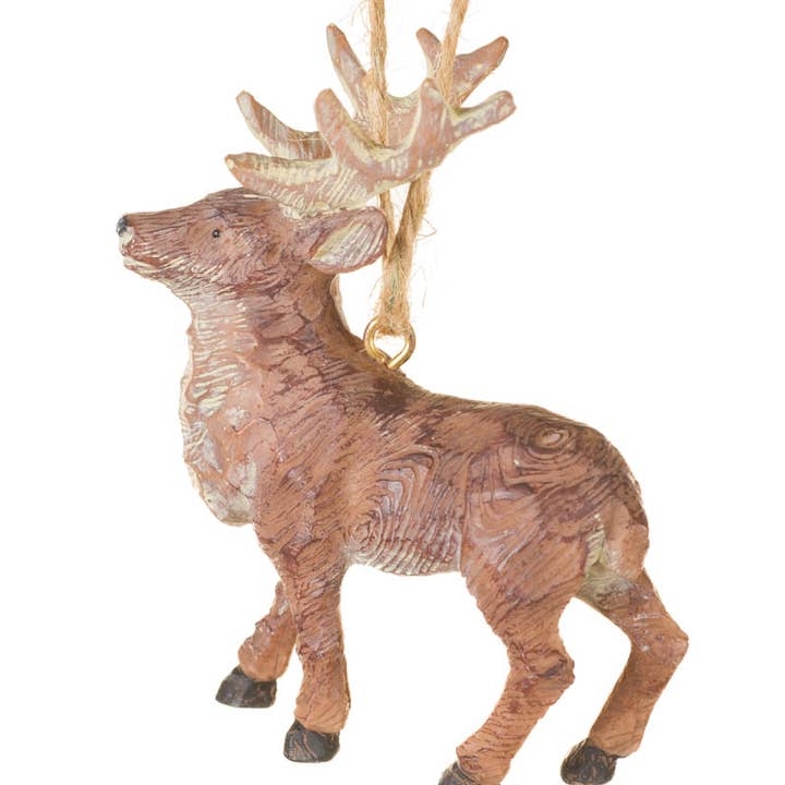 Starlight Collection - Wholesale Ornament - NEW-Etched Brown Stag Ornament0