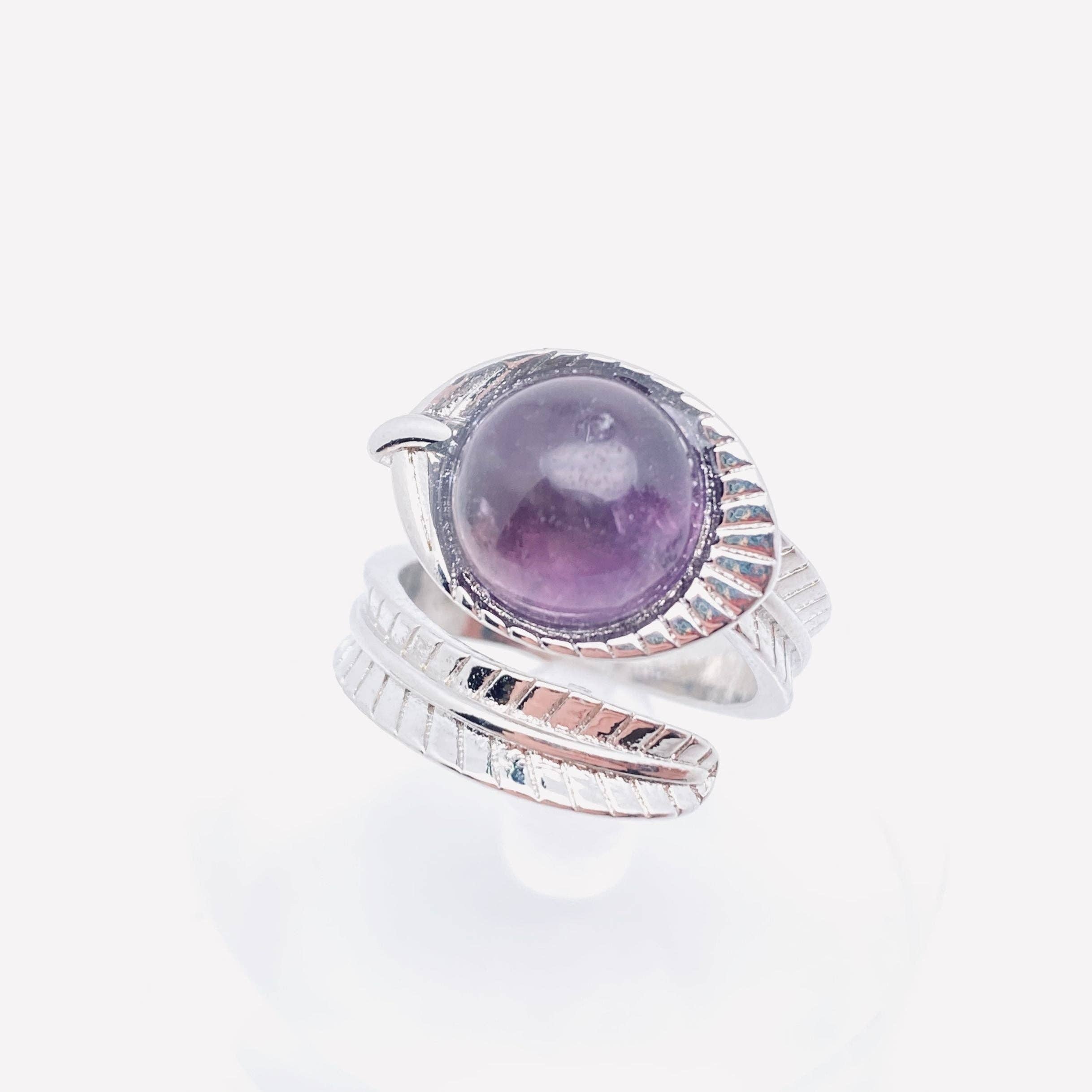 Mio Queena - Vente Bague de cocktail/de cérémonie - Bague réglable en pierre naturelle multi-style - CS0