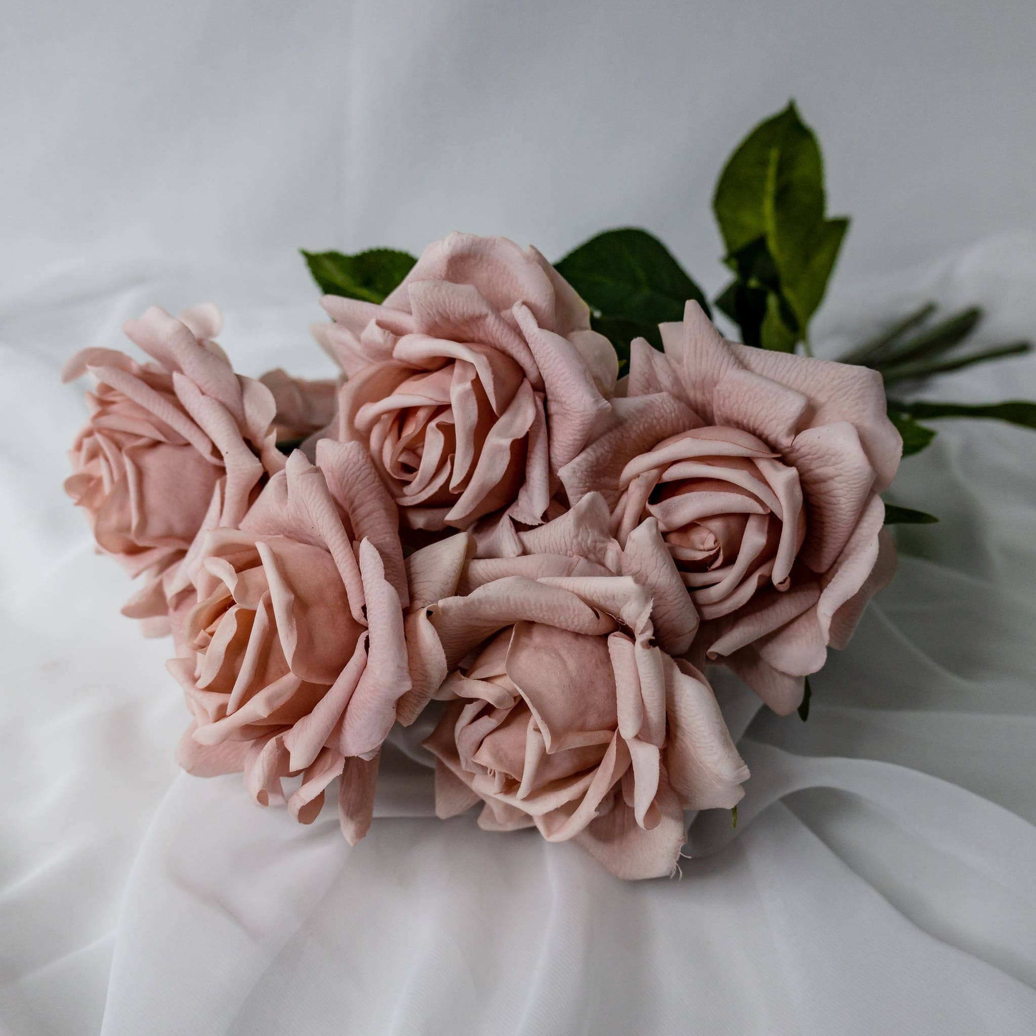 Realistic Artificial Flowers - Wholesale Artificial flowers - Dusty Pink Rose Real Touch Full Bloom - Realistic Artificial5