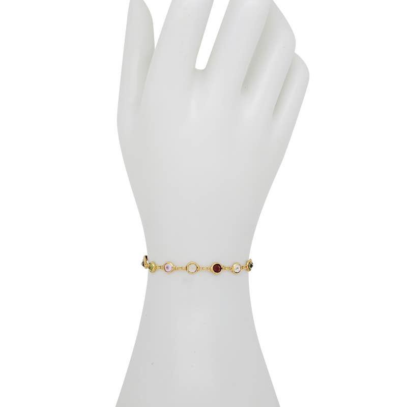 Amberman – wholesale Link & chain bracelet – Gemstones Gold Plated Silver Link Bracelet2