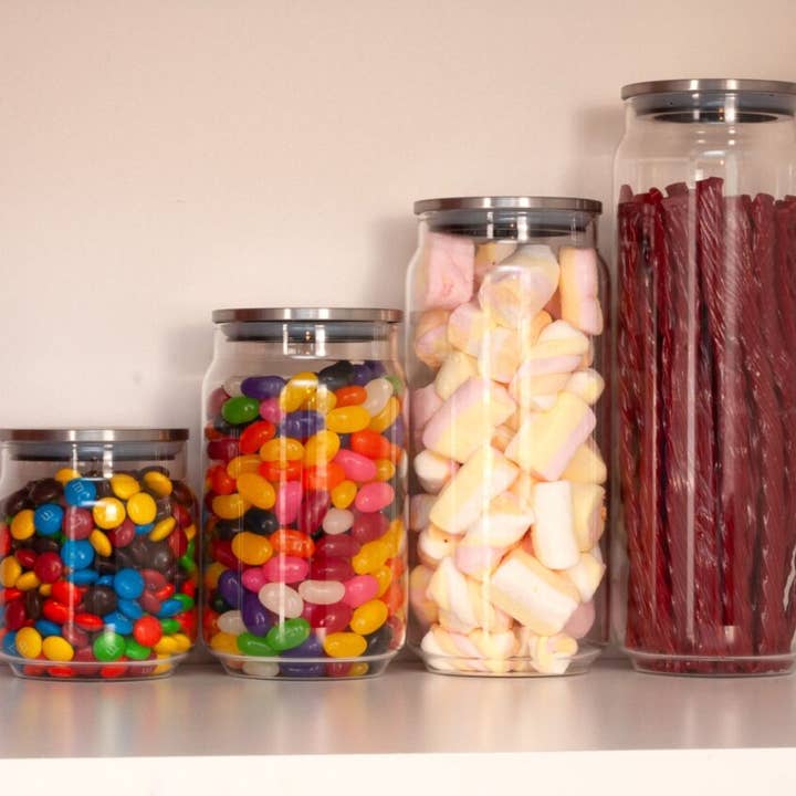 Silver KITCHEN BASICS Glass Beveled Canister with Lid3 for wholesale on Faire2