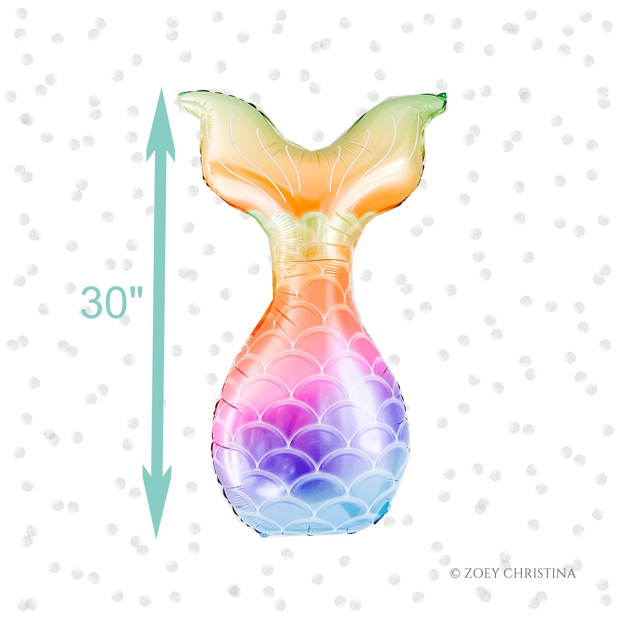 Zoey Christina - Vente Ballon - Ballons en aluminium queue de sirène – Pastel iridescent et arc-en-ciel8